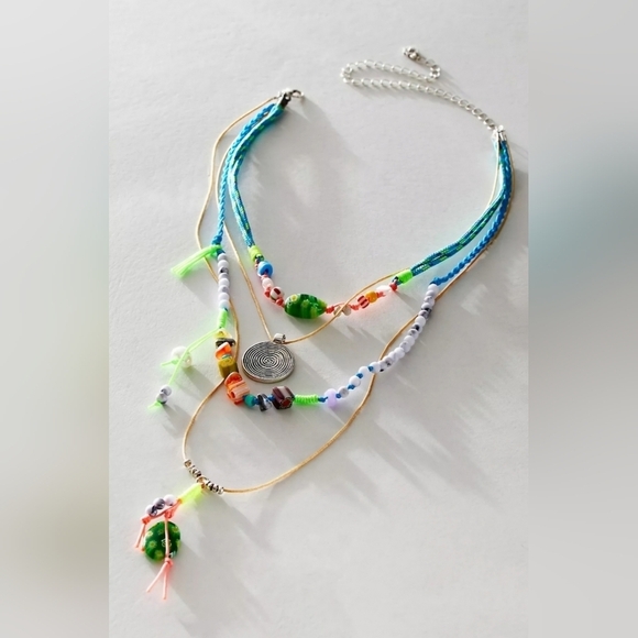 NWT- Free People × Ariana Ost, My Magic Layered Necklace, Turquoise/Blue… - Picture 1 of 9